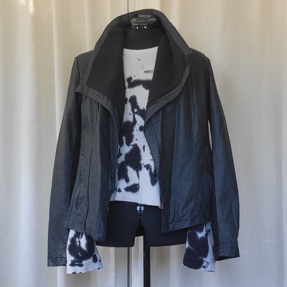 Mossimo Black Faux Leather Jacket Medium